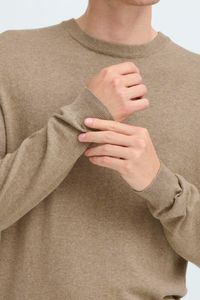 Hovedbilde Halfdan Crew Neck Knit Roasted Cashew Melange - ...