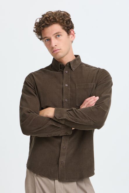 Hovedbilde Anton Shirt Baby Cord Black Olive Casual Friday