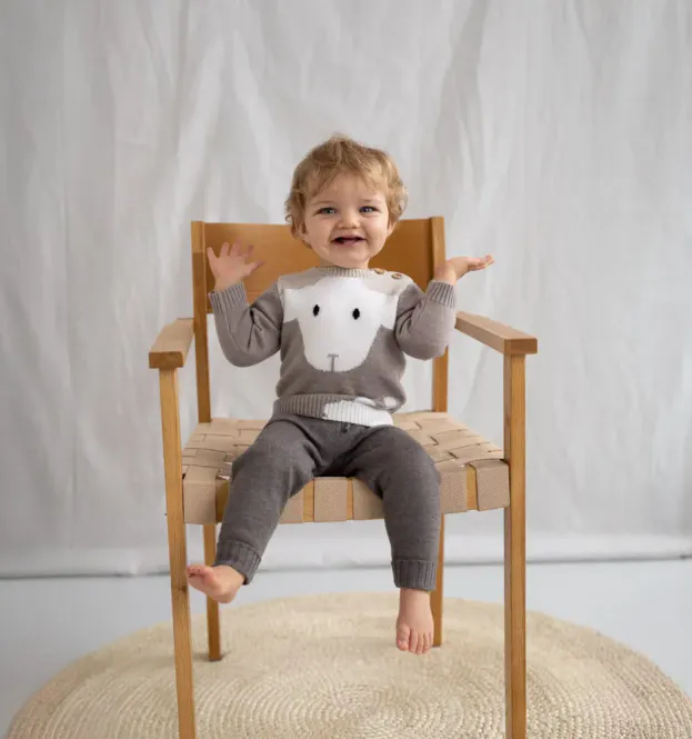 Hovedbilde Genser Lammi Ull Beige Lillelam