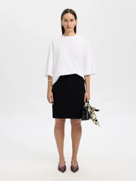 Darla Knit Wool Skirt Black Selected Femme