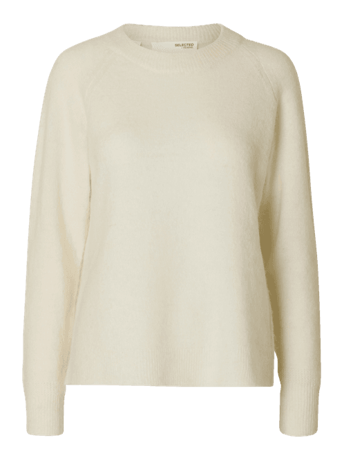 Hovedbilde LULU LS Knit O-Neck Snow White Selected Femme 