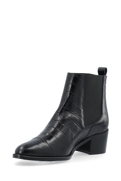 Biacarol Dress Chelsea Boot Croco Embossed Leather Black BIANCO