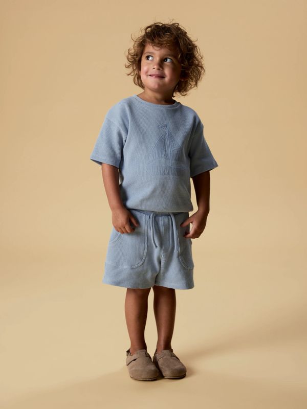 Harun Loose Sweat Shorts Dusty Blue Lil Atelier