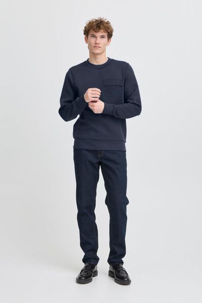 Vidar Viskose Sweat Pocket Dark Navy - Blue Casual Friday 