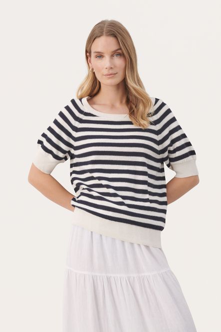 Hovedbilde GlenniePW Kortermet Strikk Dark Navy Stripe Part ...
