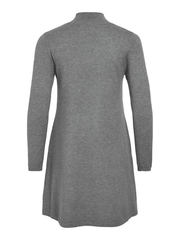 Vicomfy A-Line Rollneck Knit Dress Medium Grey Melange VILA