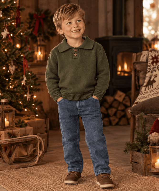 Olo Knit Polo Cypress Lil Atelier 