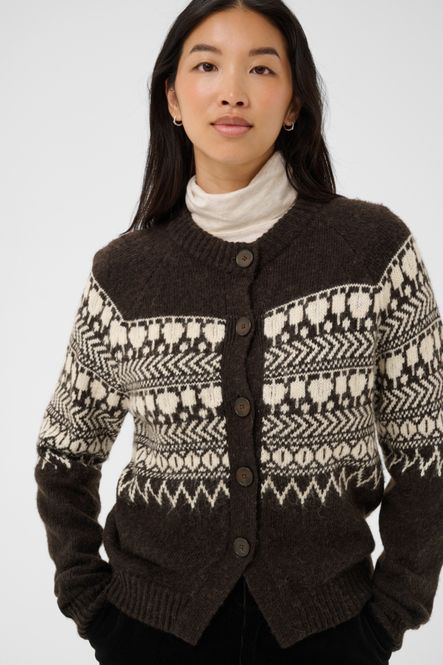 Hovedbilde Charmaine Cardigan  Mole/Whitcap Jaquard / Brown ...