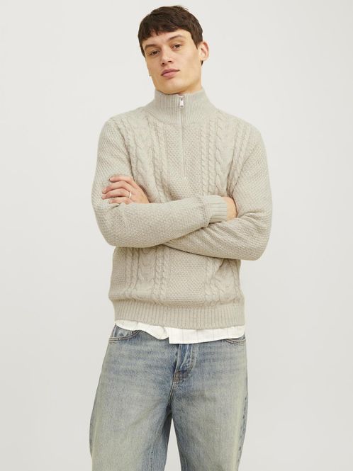 Hovedbilde Strikk JJCRAIG Knit Half Zip White Melange Jack & ...