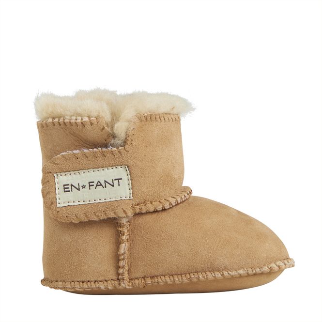 Hovedbilde Ulltøfler Sheepskin Bootee Camel En Fant 