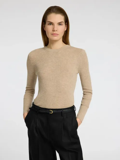 Hovedbilde Ingrid LS Knit Lano O-Neck Island Fossil Melange ...