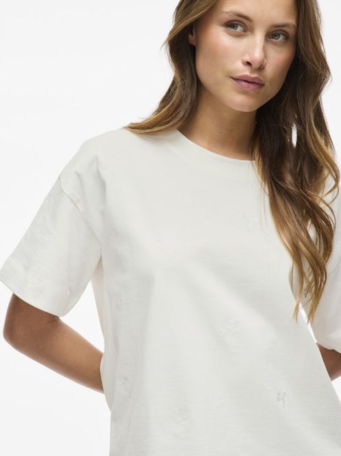 Hovedbilde Vimonie Flower O-Neck Tee Snow White VILA