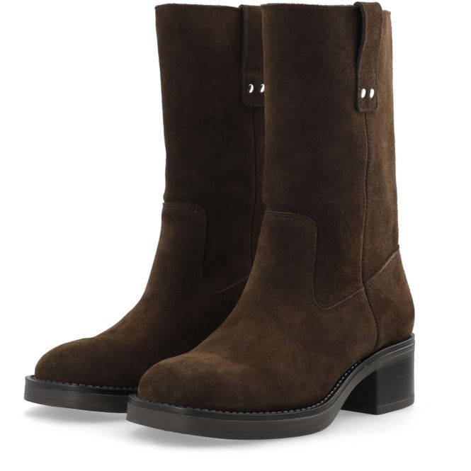 Hovedbilde Biamary Semsket Skinnboots Mid Pull On Brown ...