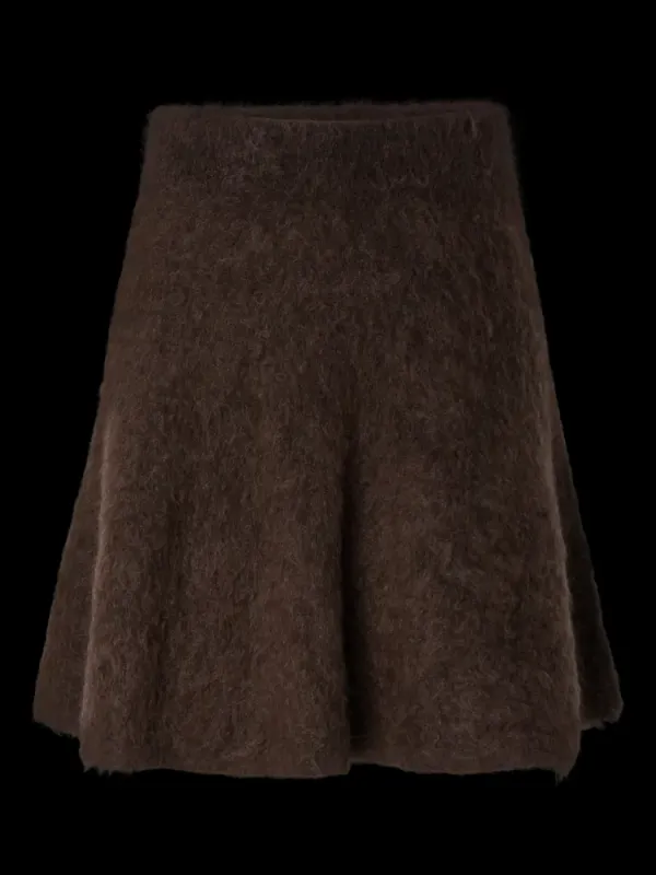Tilde Mohair Blend Knit Skirt Mole Melange YAS