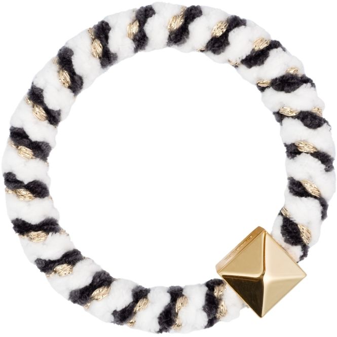 Hovedbilde Fluffy Fat Hair Tie W/Gold Dark Grey Mix
