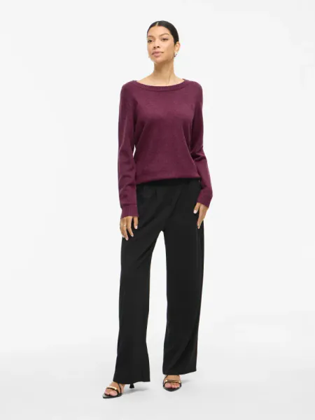 Viril O-Neck Knit Top Fig VILA