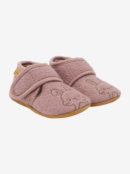 Wool Slippers w. Embroidery Marron En Fant