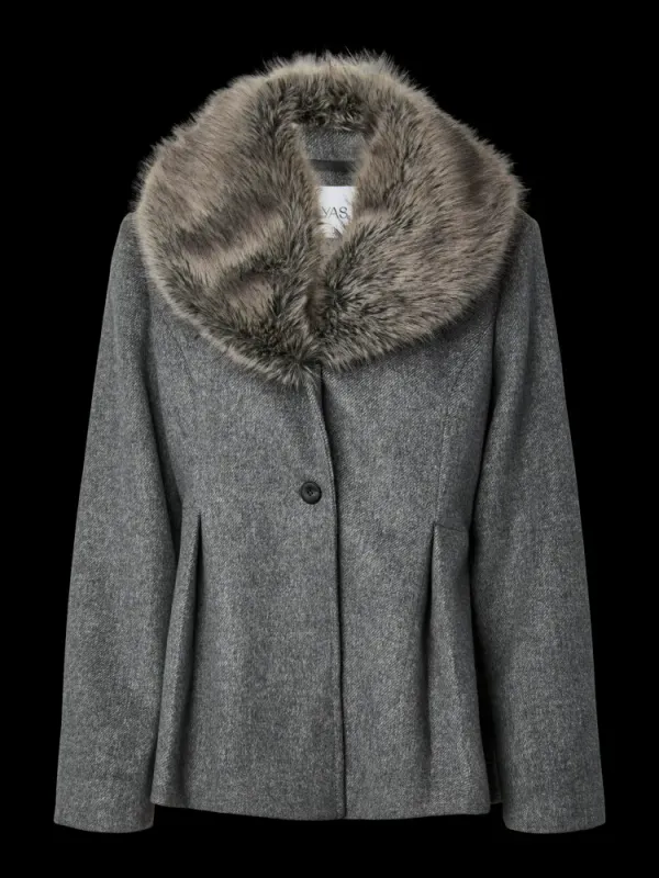 Josera Furry Collar Jacket Medium Grey Melange YAS