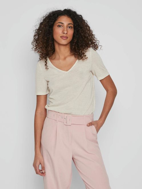 Hovedbilde Visini V-Neck Topp Birch Melange VILA