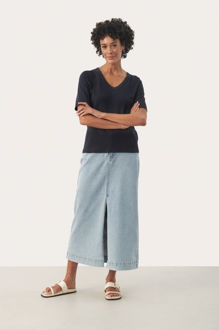 Hovedbilde RatansaPW T-Skjorte V Hals Dark Navy Part Two 