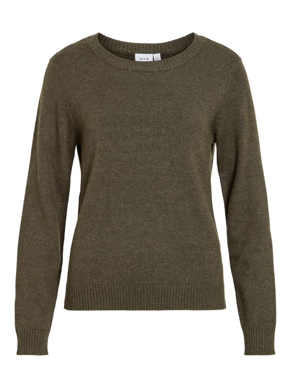 Viril O-Neck LS Knit Top Forest Night Dark Melange VILA